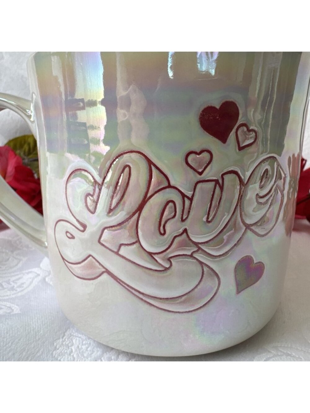 Spectrum Design Ceramic 16 oz Love Coffee Mug Luster Heart Felt Nordstrom NEW